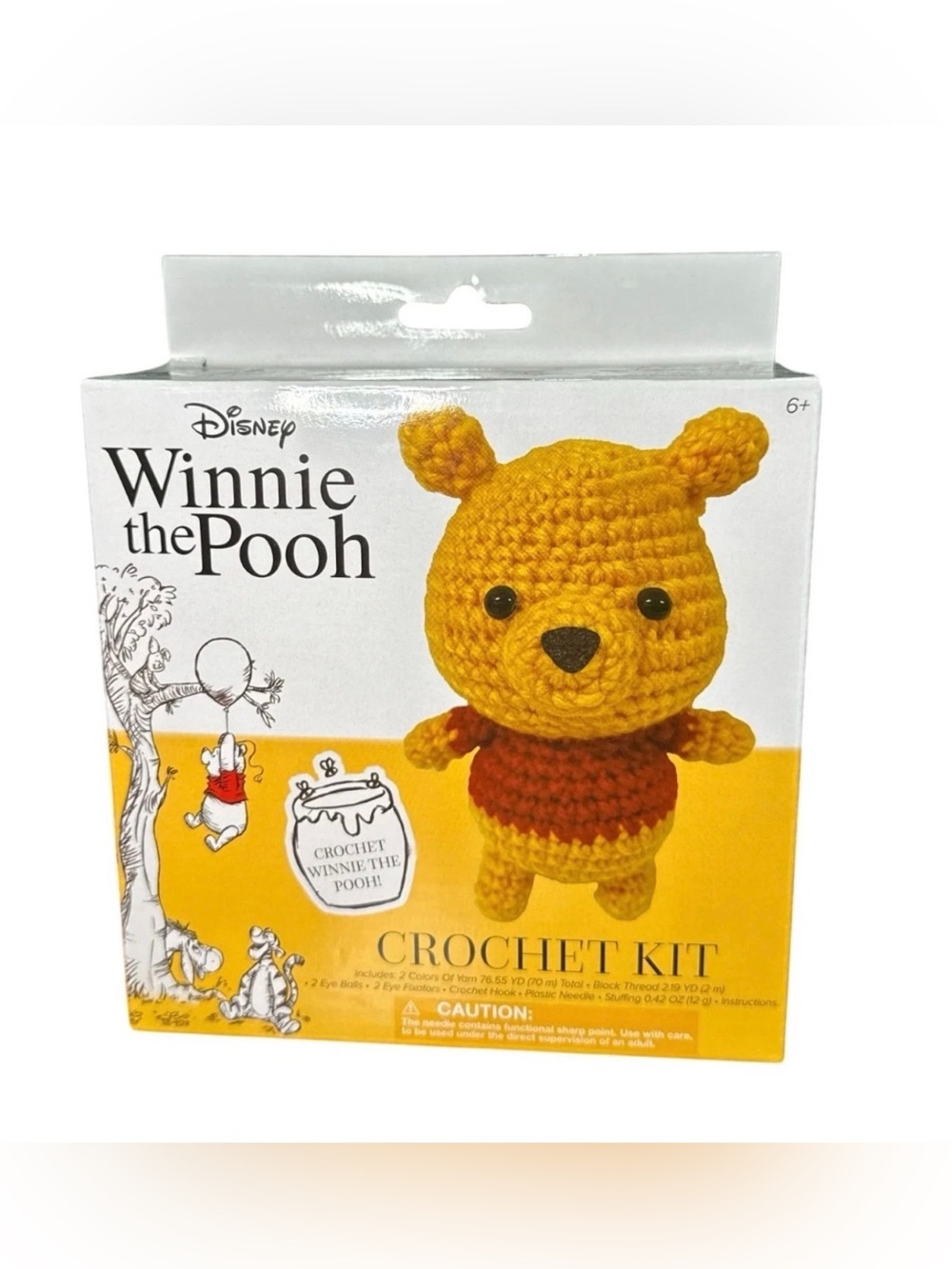 Disney Winnie the Pooh Crochet Kit - Yellow & Red Plush Figure